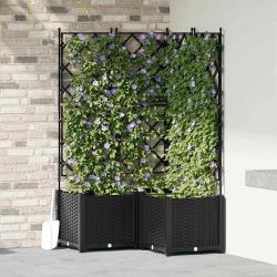 Cache-pot de jardin 3 pcs Noir 80 x 80 x 143 cm Plastique