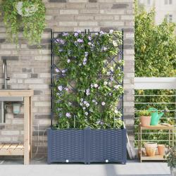 Cache-pot de jardin 2 pcs Gris 80 x 40 x 142 cm Plastique