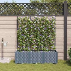 Cache-pot de jardin 3 pcs Gris Clair Plastique