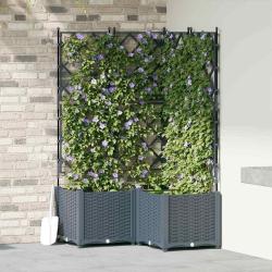 Cache-pot de jardin 3 pcs Gris Clair 80 x 80 x 143 cm Plastique