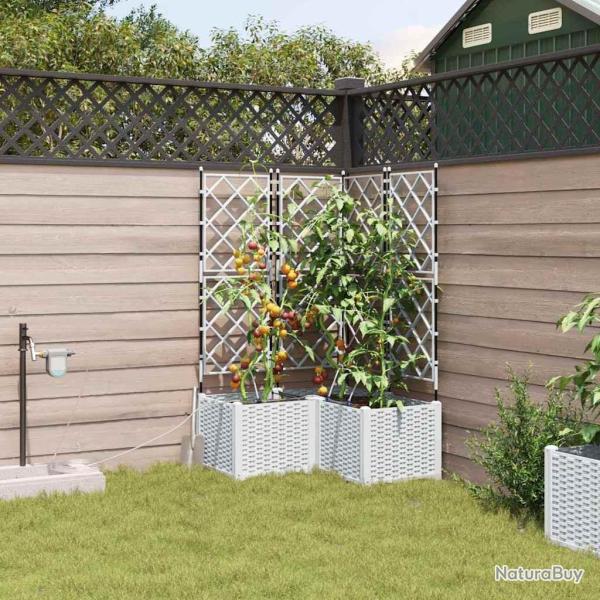 Cache-pot de jardin 3 pcs Blanc Plastique