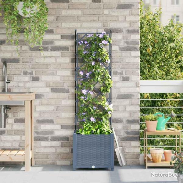 Cache-pot de jardin Gris Clair 40 x 40 x 143 cm Plastique