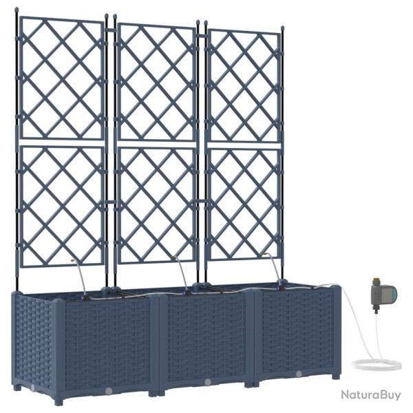 Cache-pot de jardin 3 pcs Gris 120 x 40 x 142 cm Plastique