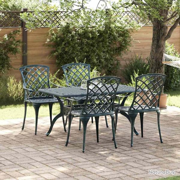 Chaise de jardin 4 pcs Vert 61 x 60,5 x 93cm Aluminium