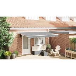 Cadre d'auvent R&eacute;glable Blanc 4 x 2 m Acier