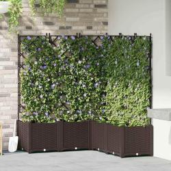Cache-pot de jardin 5 pcs Marron 120 x 120 x 143 cm Plastique