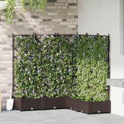 Cache-pot de jardin 5 pcs Marron 120 x 120 x 125,5 cm Plastique