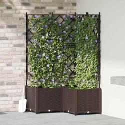 Cache-pot de jardin 3 pcs Marron 80 x 80 x 143 cm Plastique