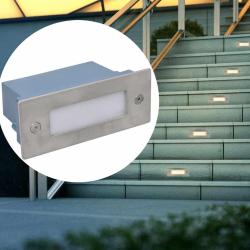 Lampe d'escalier encastr&eacute;e &agrave; 2 LED 44x111x56 mm