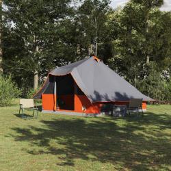 Tente Tipi avec toit Gris et orange 358 x 296 x 258 cm taffetas