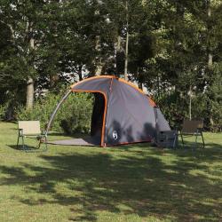 Tente Cabane Gris et orange 370 x 230 x 185 cm taffetas