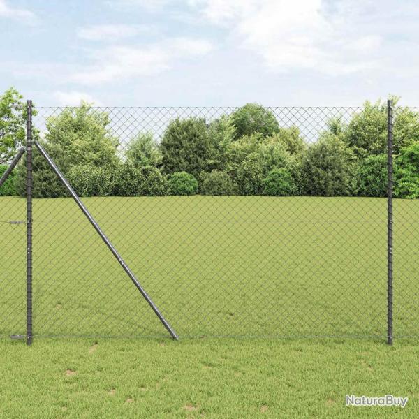 Cl�ture en treillis m�tallique Gris 10 x 1,5 m Acier