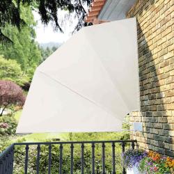 Auvent lat&eacute;ral pliable de balcon Cr&egrave;me 210 x 210 cm