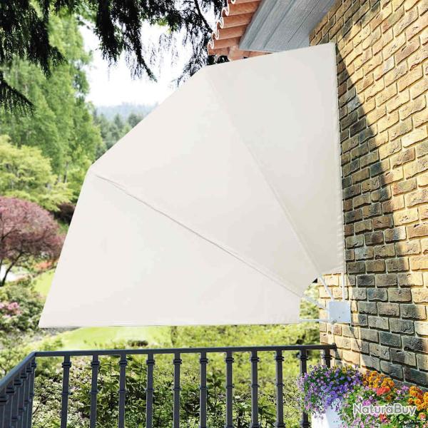 Auvent lat�ral pliable de balcon Cr�me 210 x 210 cm