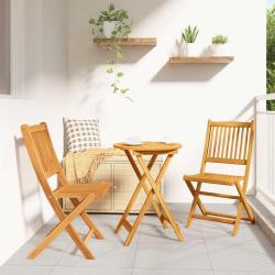 Ensemble bistro de jardin 3 pcs Marron Bois d'Acacia Massif