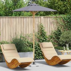 Parasol de jardin Gris fonc&eacute; &Oslash; 180 x 230 cm Bambou