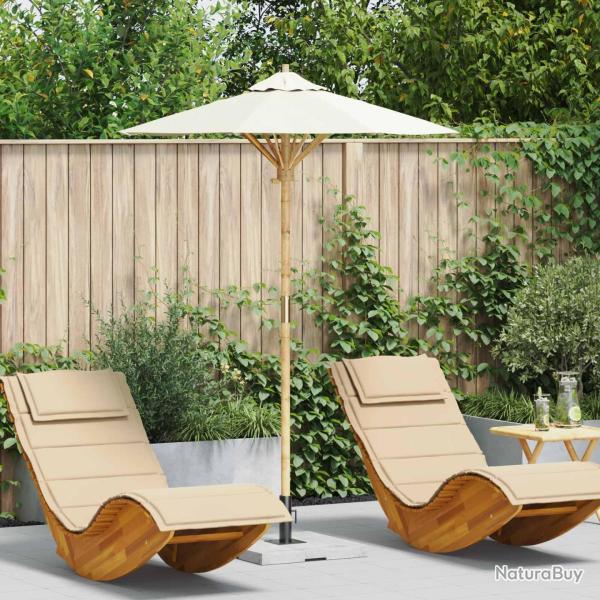 Parasol de jardin Blanc cr�me � 150 x 210 cm Bambou