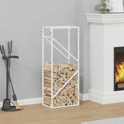 Portant de bois chauffage blanc 40x25x100 cm