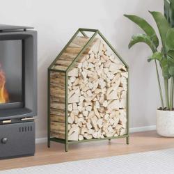 Portant de bois chauffage vert olive 60x25x90 cm