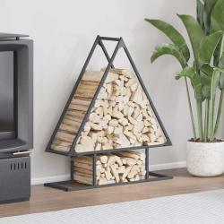 Portant de bois chauffage anthracite 80x25x90 cm