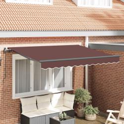 Auvent R&eacute;tractable Marron 300 x 200 cm tissu