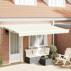 Cadre d'auvent Cr&egrave;me 350 x 200 cm Polyester avec rev&ecirc;tement PU