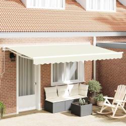 Cadre d'auvent Cr&egrave;me 350 x 200 cm Polyester avec rev&ecirc;tement PU
