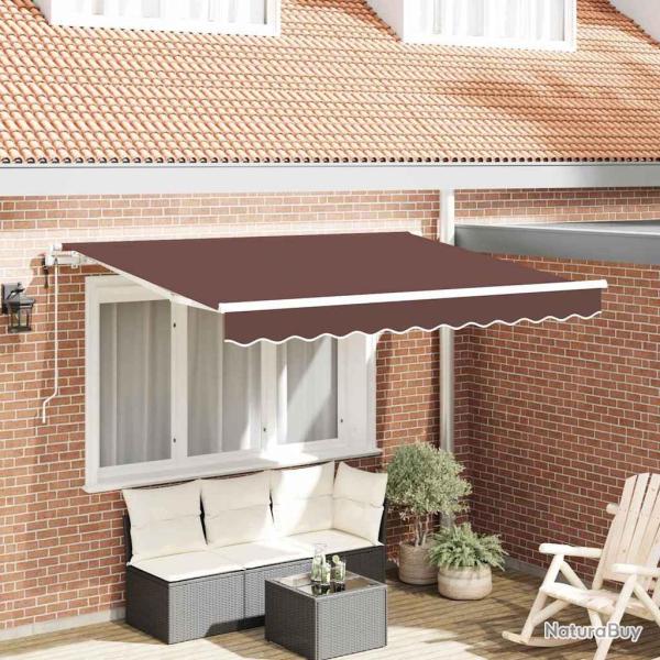 Auvent R�tractable Marron 350 x 200 cm tissu