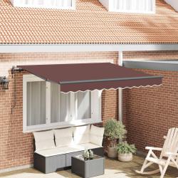 Auvent R&eacute;tractable Marron 350 x 200 cm tissu