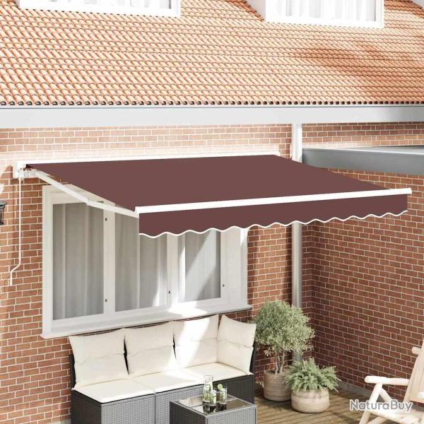 Cadre d'auvent Marron 350 x 200 cm Polyester avec rev�tement PU
