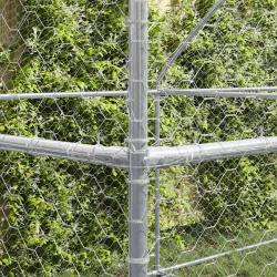 Kennel pour Chiens 3 pcs Argent&eacute; 6 x 2 x 2 m Acier galvanis&eacute;