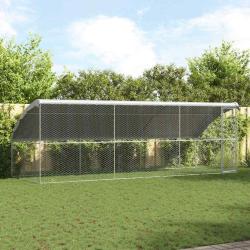 Kennel pour Chiens 3 pcs Argent&eacute; 6 x 2 x 2 m Acier galvanis&eacute;