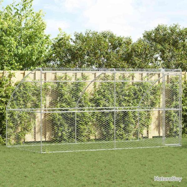 Kennel pour Chiens 2 pcs Argent� 4 x 2 x 2 m Acier galvanis�