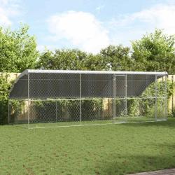 Kennel pour Chiens 3 pcs Argent&eacute; 6 x 2 x 2 m Acier galvanis&eacute;
