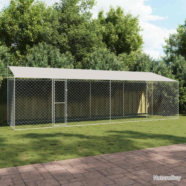 Cage pour chien avec toit Argent� 800 x 200 x 256 cm