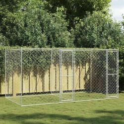 Cage pour chien Argent&eacute; 400 x 200 x 200 cm Acier galvanis&eacute;