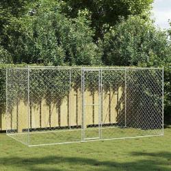 Cage pour chien Argent&eacute; 400 x 200 x 200 cm Acier galvanis&eacute;