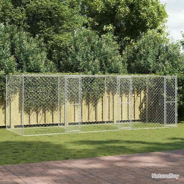 Cage pour chien Argent� 600 x 200 x 200 cm Acier galvanis�
