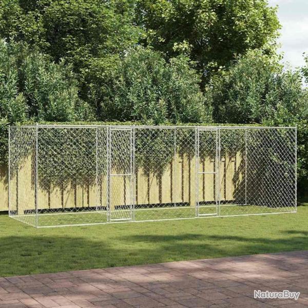 Cage pour chien Argent� 600 x 200 x 200 cm Acier galvanis�
