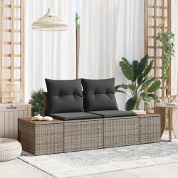 Canap&eacute; de jardin Gris 184 x 62 x 85cm polyrotin