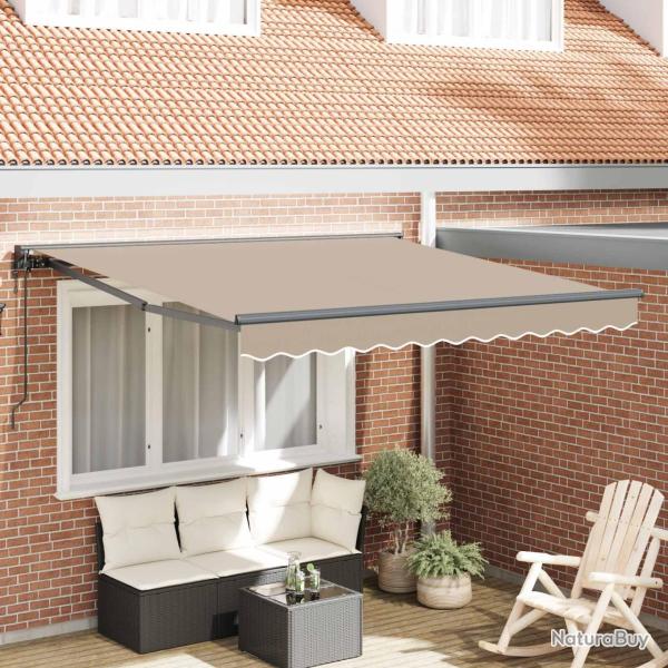 Cadre d'auvent Beige 350 x 250 cm Polyester avec rev�tement PU