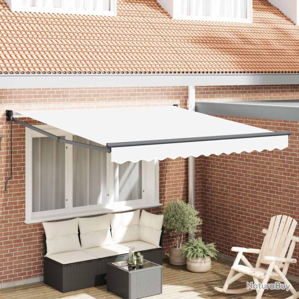 Auvent r�tractable manuel Blanc 350 x 250 cm