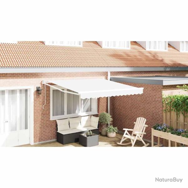 Auvent R�tractable Blanc 350 x 250 cm Polyester et Aluminium