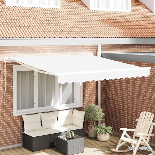 Auvent R�tractable Blanc 350 x 250 cm Polyester et Aluminium