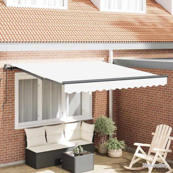 Auvent R�tractable Blanc 350 x 250 cm Polyester et Acier