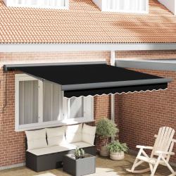 Auvent R&eacute;tractable Noir 300 x 250 cm Tissu et M&eacute;tal