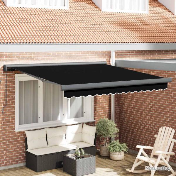 Auvent R�tractable Noir 300 x 250 cm Tissu et M�tal