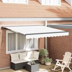 Cadre d'auvent Blanc 350 x 250 cm Polyester avec rev&ecirc;tement PU