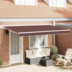 Auvent R&eacute;tractable Marron 400 x 200 cm tissu