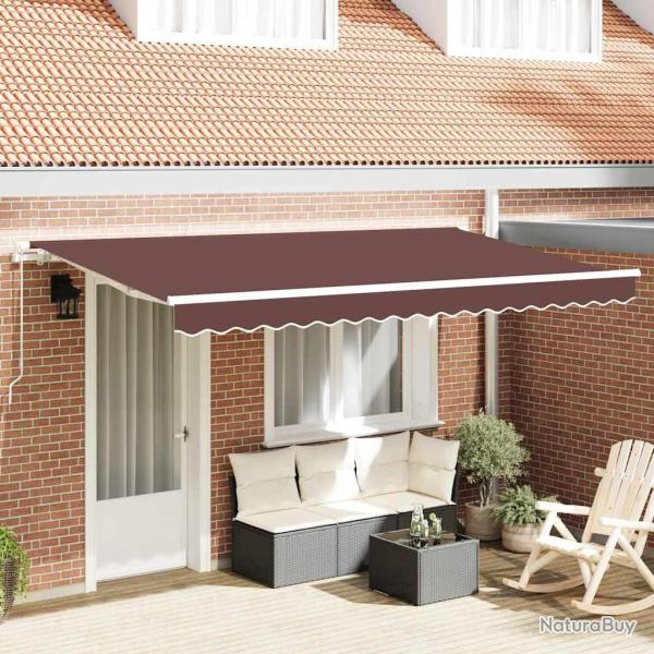 Auvent R�tractable Marron 400 x 200 cm tissu